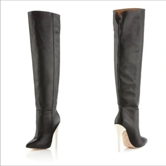 layered stiletto boot white